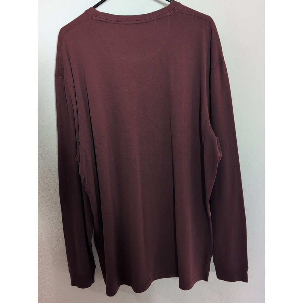 NWT Hathaway Men's Long Sleeve T-Shirt Red XL Crew Neck 100% Cotton - Picture 2 of 4